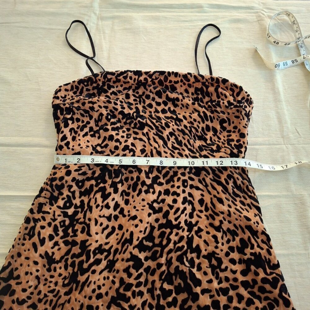 Lush Leopard Dress Sz L Crushed Velvet Animal Print Neutral - Picture 12 of 16